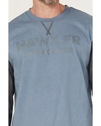 Hawx Men's FR Color Block Long Sleeve Graphic Work T-Shirt
