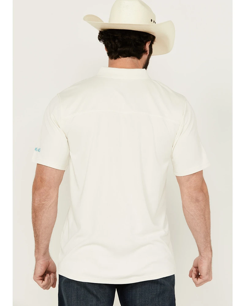 RANK 45® Men's Knao Border Print Short Sleeve Polo Shirt