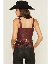 Idyllwind Women's Roycroft Faux Leather Fringe Bustier Top
