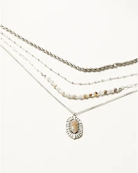 Shyanne Women's Beaded and Pendant Layer Necklace