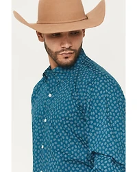Wrangler X Cody Johnson Men's Paisley Print Long Sleeve Button-Down Western Shirt