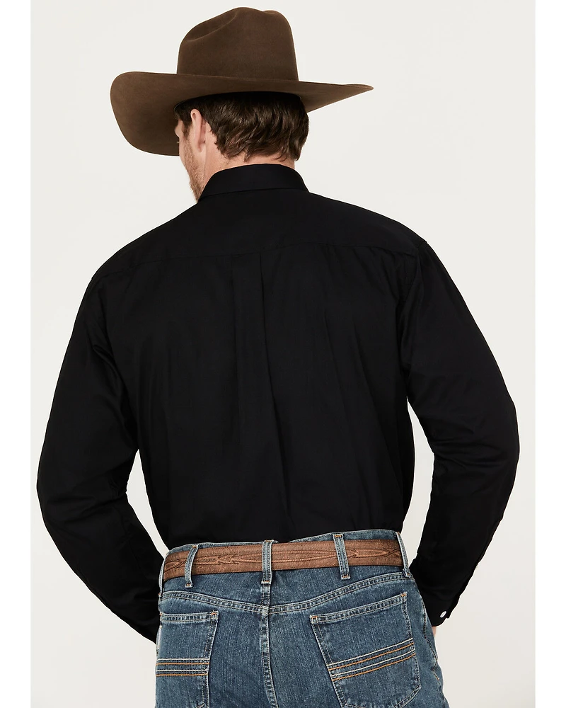 Cinch Men's Solid Black Button Down Western Shirt - Big & Tall