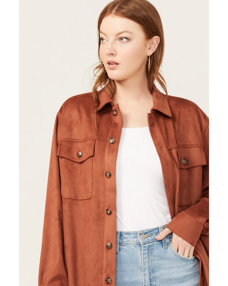 Cleo + Wolf Women's Faux Suede Shacket