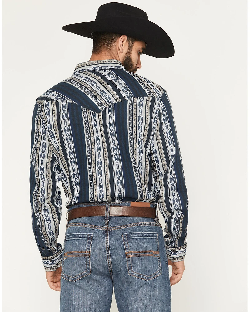 Cody James Men's Ford Southwestern Stripe Print Long Sleeve Snap Western Shirt