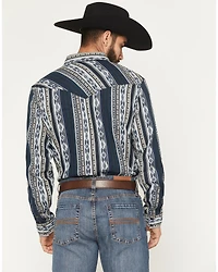 Cody James Men's Ford Southwestern Stripe Print Long Sleeve Snap Western Shirt