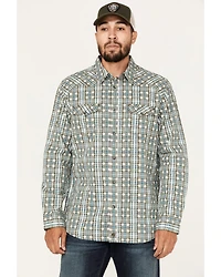 Moonshine Spirit Men's Rough Patch Plaid Snap Western Shirt