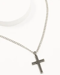Cody James Men's Textured Chevron Cross Necklace