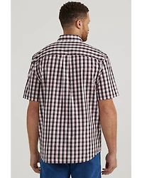 Wrangler Men's Classic Plaid Print Short Sleeve Button-Down Western Shirt - Tall