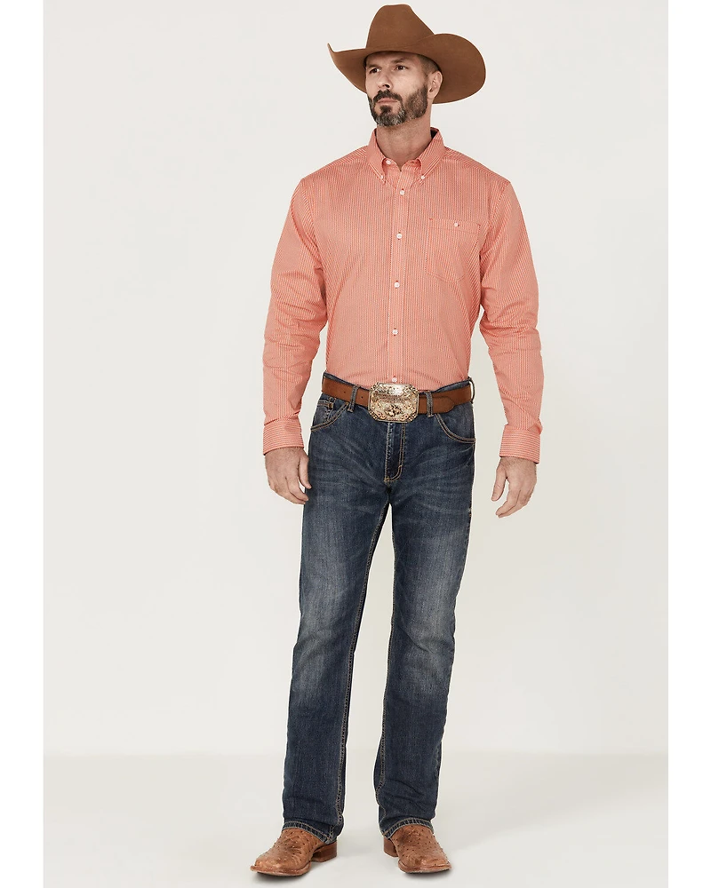 RANK 45® Men's Calgary Geo Print Long Sleeve Button-Down Western Shirt