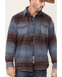 Gibson Men's Multi Baja Horizontal Stripe Long Sleeve Button-Down Western Shirt
