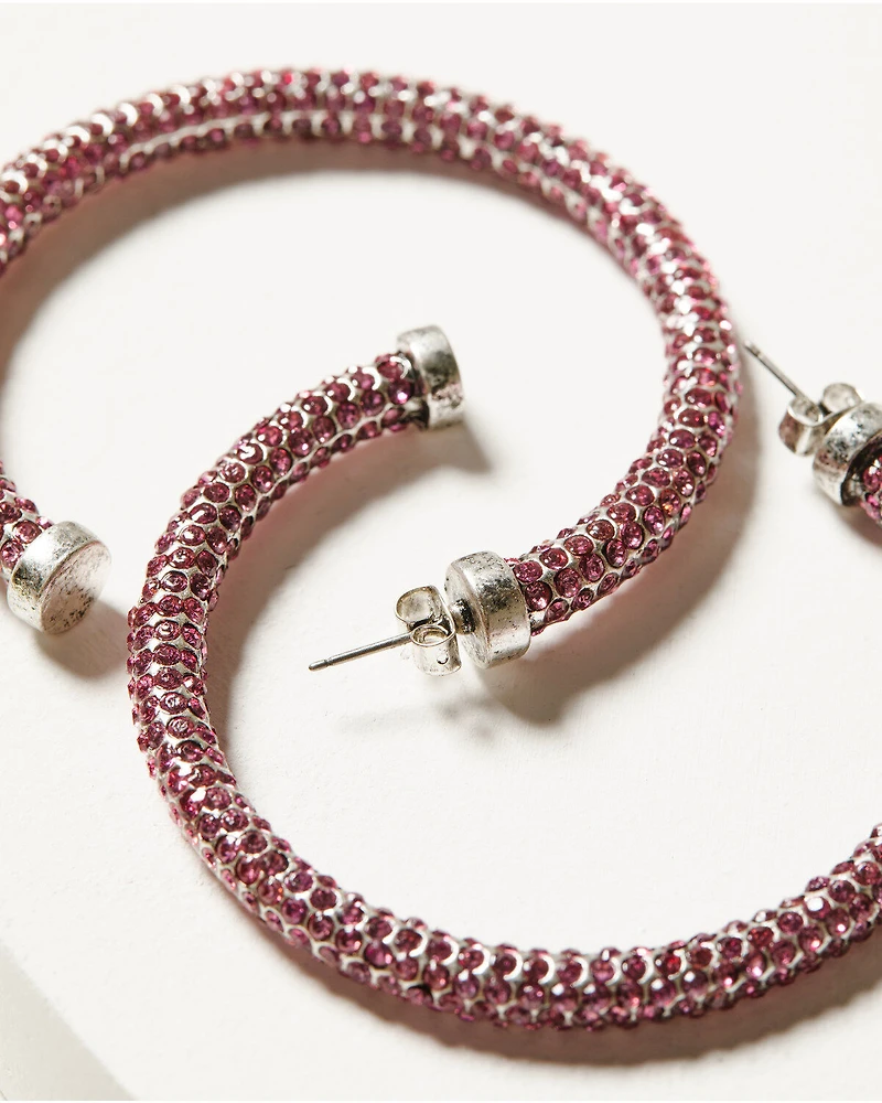 Idyllwind Women's Avalon Fuchsia Hoop Earrings