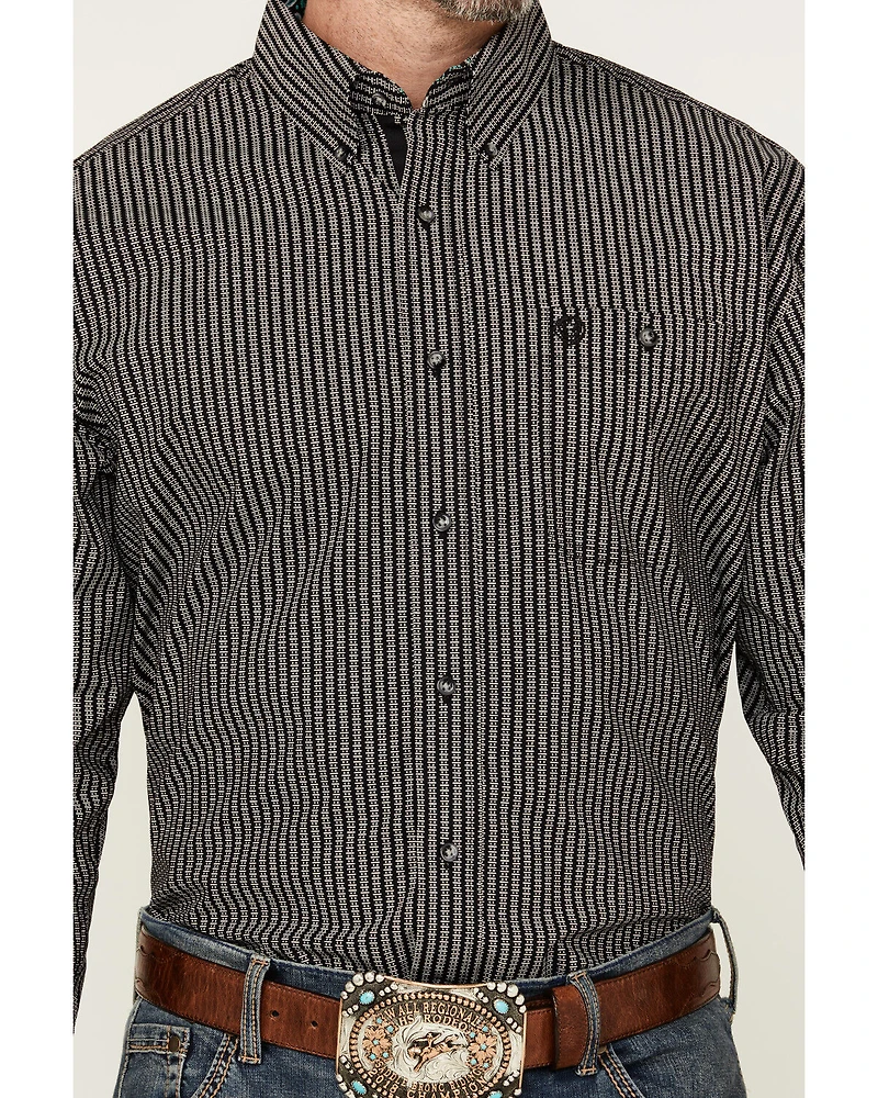 George Strait by Wrangler Geo Print Long Sleeve Button-Down Stretch Western Shirt