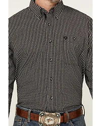 George Strait by Wrangler Geo Print Long Sleeve Button-Down Stretch Western Shirt