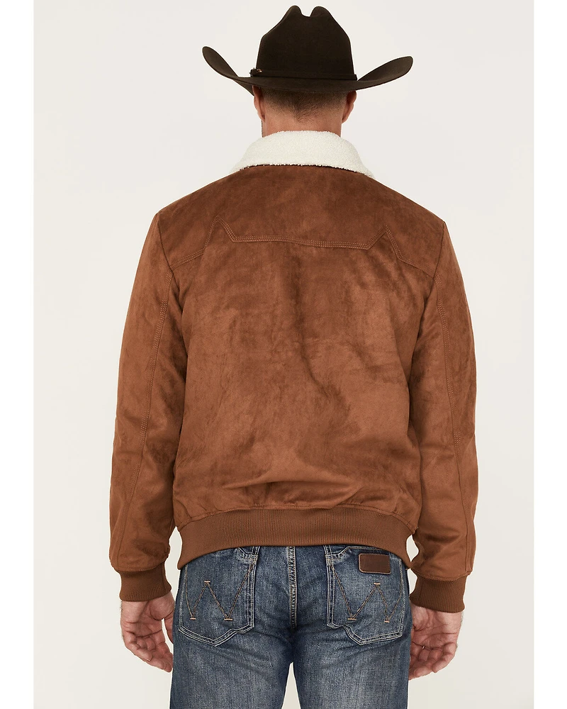 Cody James Men's Edward Faux Suede Sherpa Collar Bomber Jacket