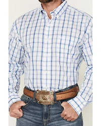 Wrangler Men's Plaid Print Long Sleeve Button-Down Western Shirt