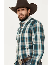 Panhandle Men's Select Plaid Print Long Sleeve Button-Down Western Shirt
