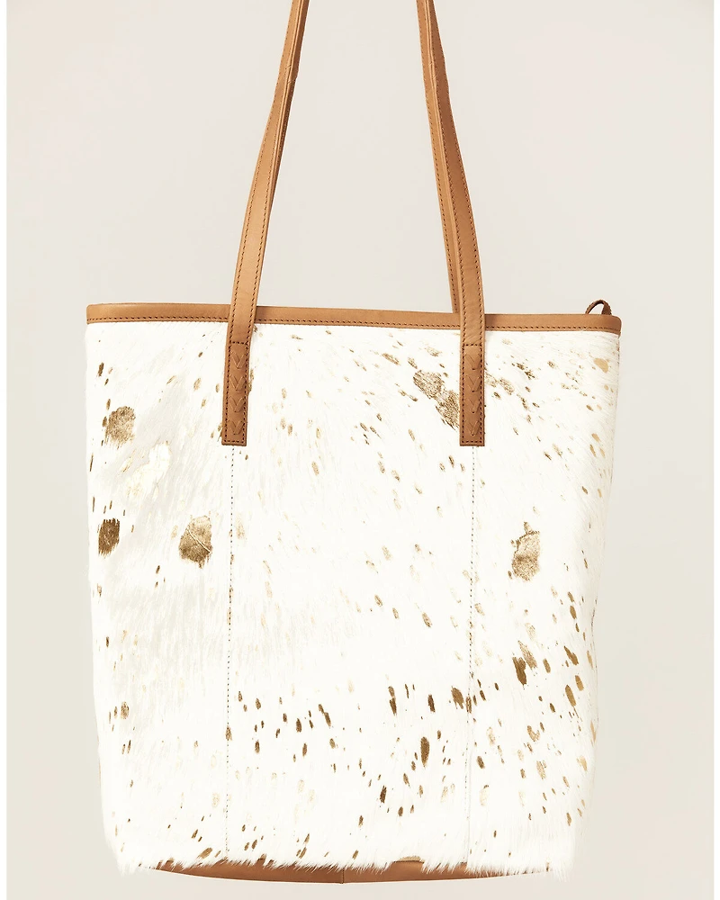 Shyanne Women's Gold Foil Hair-On Tote