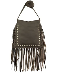 American West Women's Studded Fringe Crossbody Messenger