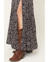 Idyllwind Women's Ridgepoint Ditsy Floral Print High Slit Maxi Skirt