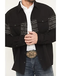 Cody James Men's Southwestern Border Print Sherpa Lined Flannel Shirt Jacket