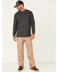 Hawx Men's Solid Charcoal Forge Long Sleeve Work Pocket T-Shirt - Tall