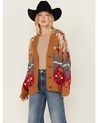 Wrangler Women's Southwestern Print Boyfriend Cardigan