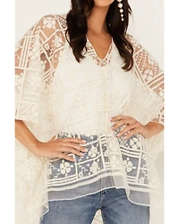 Shyanne Women's Lace Tassel Poncho