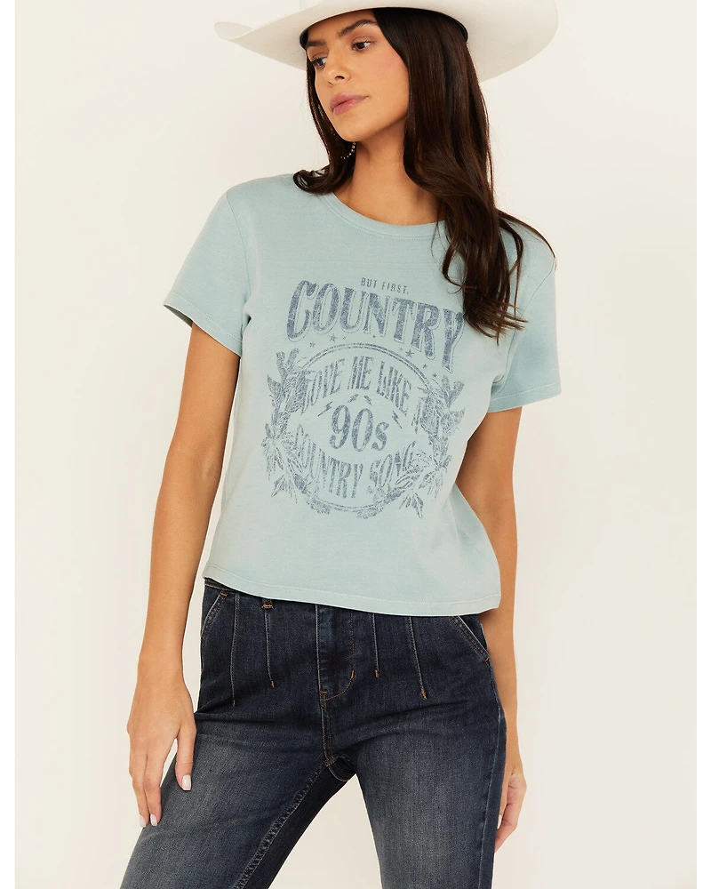 Cleo + Wolf Women's Aiden Short Sleeve Cropped Graphic Tee