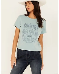 Cleo + Wolf Women's Aiden Short Sleeve Cropped Graphic Tee