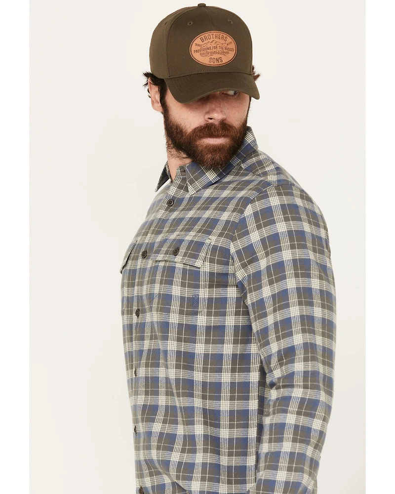 Brothers and Sons Men's Bowie Everyday Plaid Print Long Sleeve Button Down Flannel Shirt
