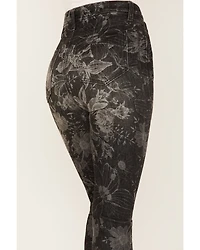 7 For All Mankind Women's Floral Print High Rise Slim Stretch Bootcut Jeans