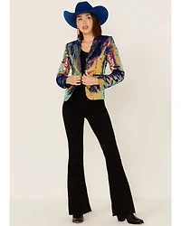Any Old Iron Women's Oil Slick Sequin Blazer