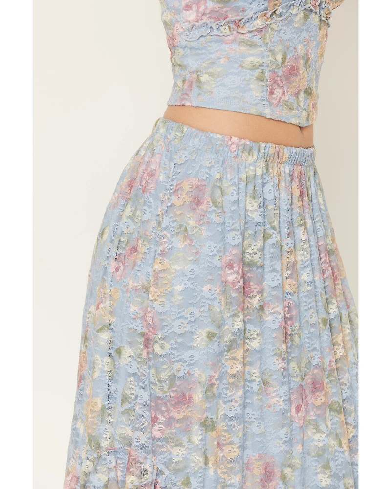 Originality Women's Boot Barn Exclusive Printed Lace Handkerchief Midi Skirt