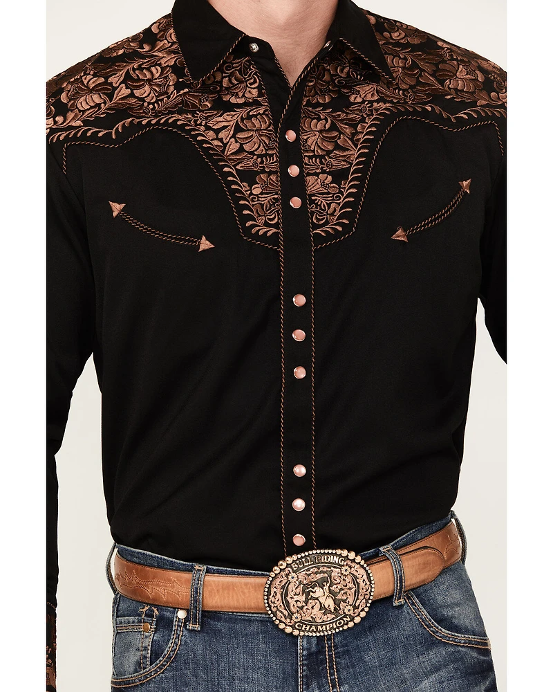 Scully Men's Embroidered Gunfighter Long Sleeve Snap Western Shirt