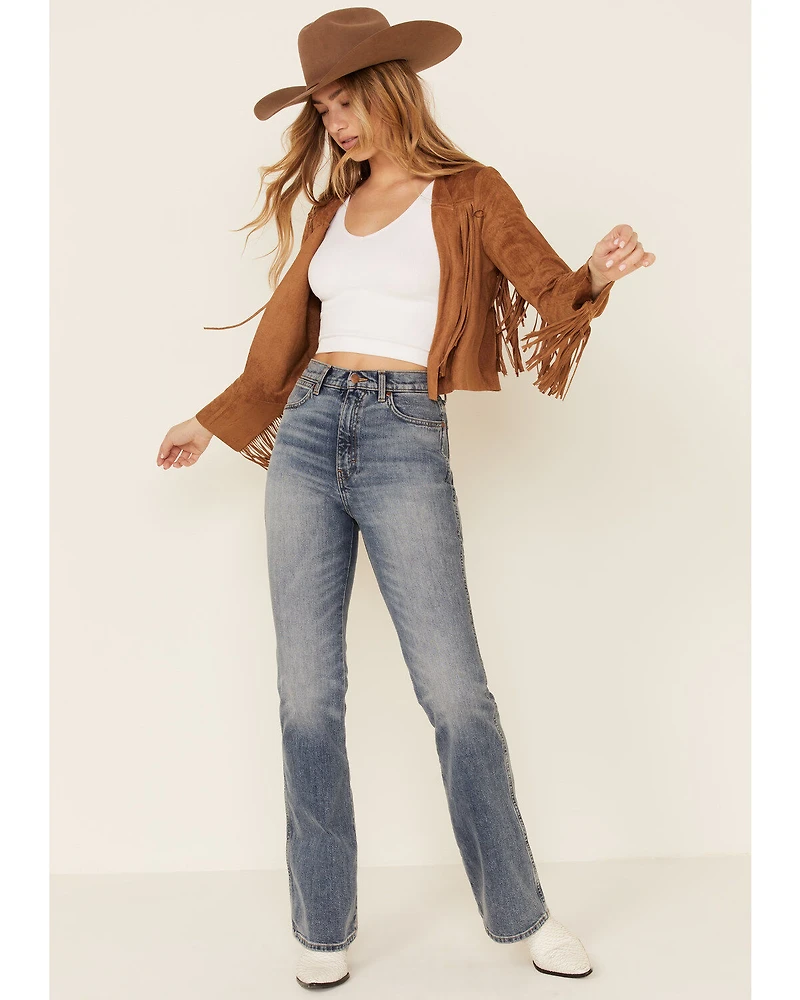 Vocal Women's Faux Suede Western Fringe Jacket