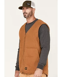 Hawx Men's Weathered Canvas Sherpa Lined Vest - Tall