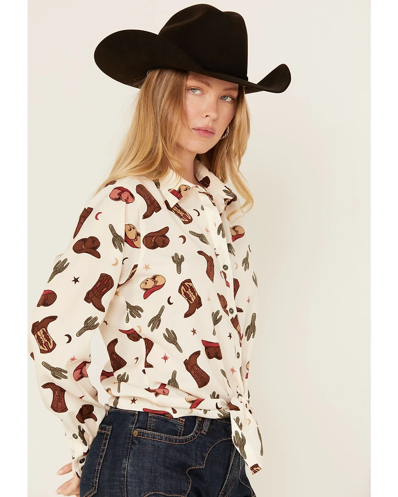 Ariat Women's Western Print Long Sleeve Button-Down Shirt