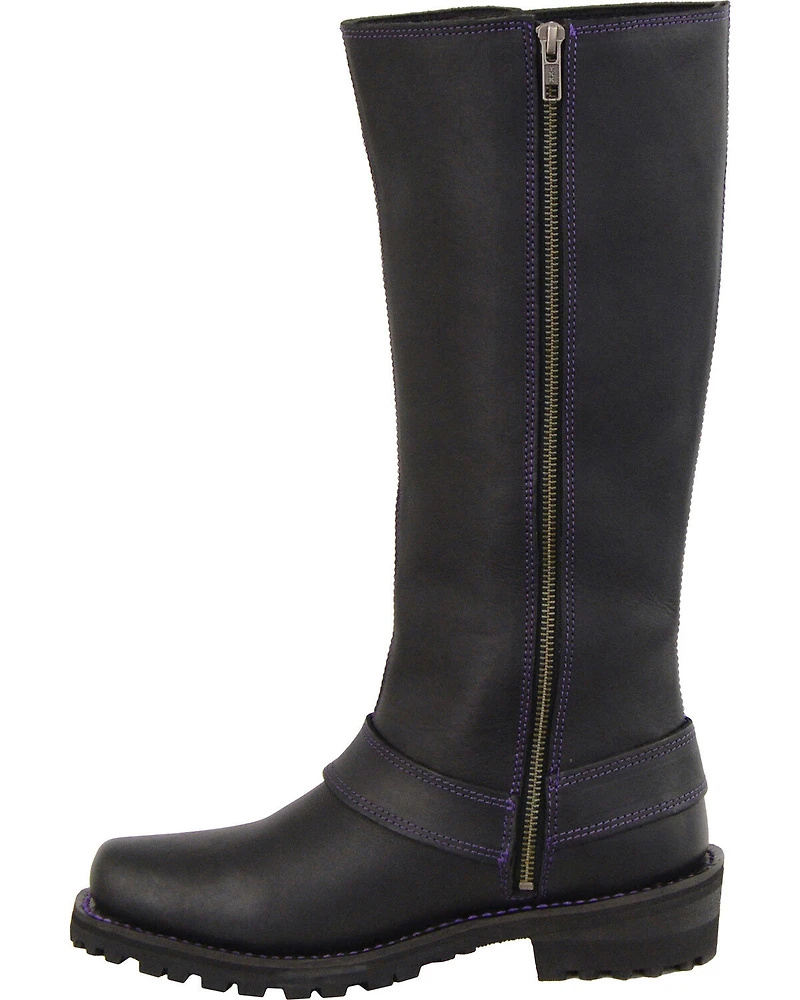 Milwaukee Leather Women's 14" Accent Lacing Boots - Square Toe