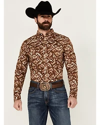 RANK 45® Men's Hopewood Abstract Southwestern Print Long Sleeve Button-Down Stretch Western Shirt