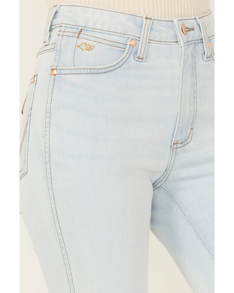 Wrangler X Lainey Wilson Women's Light Wash High Rise Boot Hugger Stretch Denim Jeans
