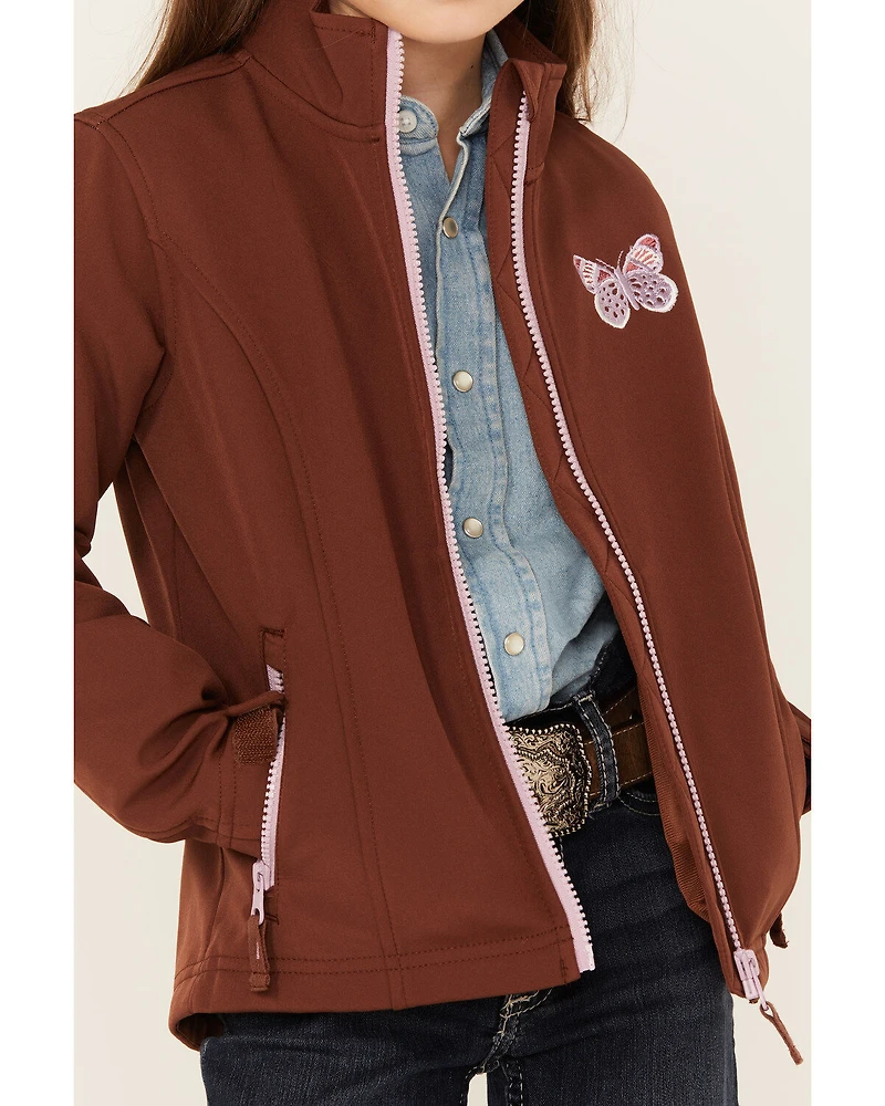 Shyanne Girls' Butterfly Embroidered Softshell Jacket