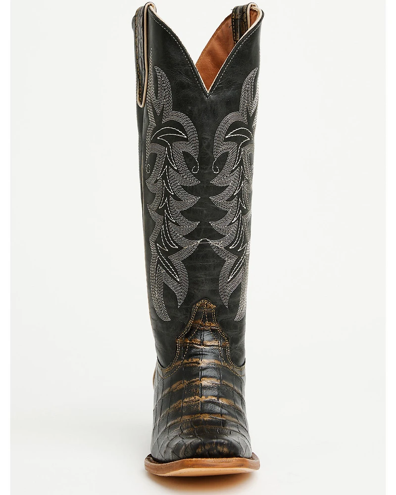 Tanner Mark Women's Caiman Print Tall Western Boots - Square Toe