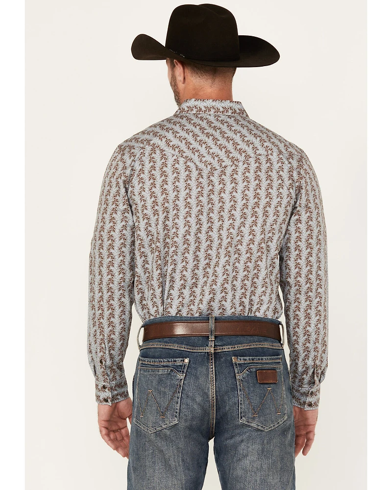 Gibson Trading Co Men's Broken Stick Floral Print Long Sleeve Snap Stretch Western Shirt