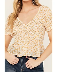 Ash & Violet Women's Floral Smocked Top