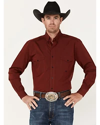 Roper Men's Pinewood Solid Long Sleeve Button Down Western Shirt