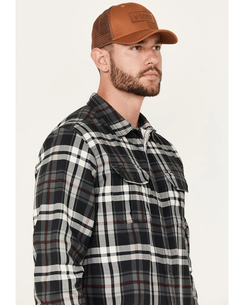 Hawx Men's FR Plaid Print Long Sleeve Button-Down Work Shirt