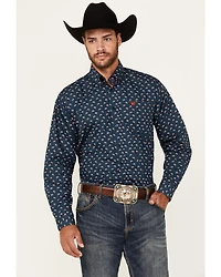 Cinch Men's Mini American Flag Print Long Sleeve Button-Down Western Shirt