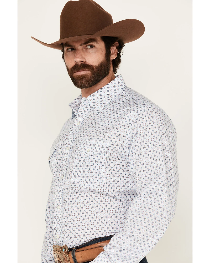 Wrangler 20X Men's Geo Print Long Sleeve Snap Stretch Western Shirt