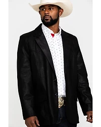 Cody James Men's Black Suede Blazer Jacket - Big & Tall