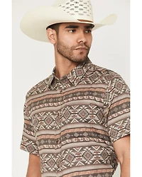 Cody James Men's Captain Southwestern Print Short Sleeve Button-Down Stretch Western Shirt
